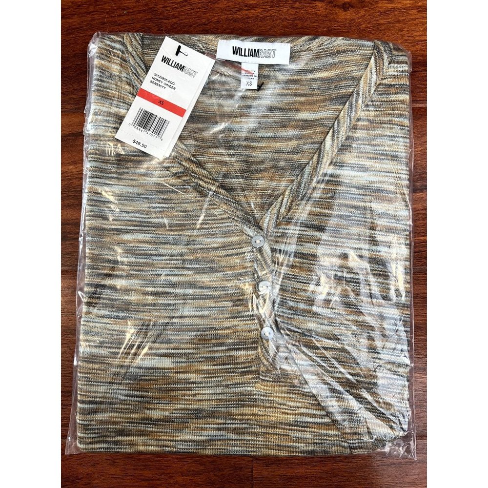 Authentic WilliamRast - SPACE-DYE HENLEY TOP IN HONEY GINGER - NEW WITH TAG - XS